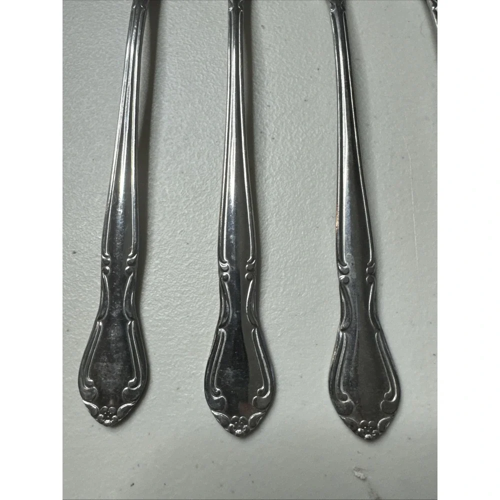 Oneida MELINDA JAPAN Flatware Salad Fork Stainless Steel Ice Tea Spoons (6) Bran